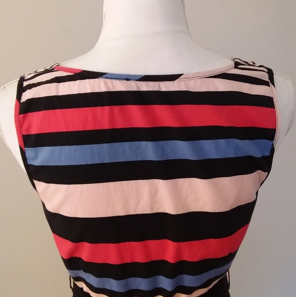 Venus Multi Color Stripe Dress w/Wide Black Belt - Picture 9 of 9